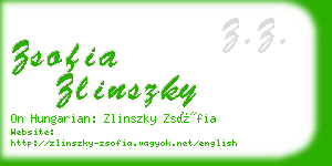 zsofia zlinszky business card